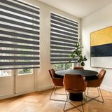 Blindecor Lira dubbel rolgordijn nacht en dag grijs antraciet 80 x 180 cm