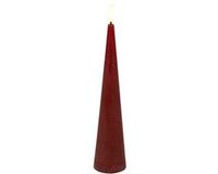 Countryfield bougie conique LED rustique rouge 25cm décoration
