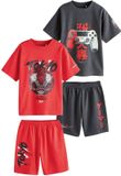 Next Jongens Set van 2 korte pyjama's Grey/Red Tokyo Football 128