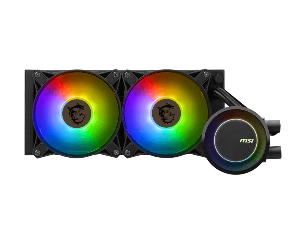 MSI MAG CORELIQUID E240 - CPU Liquid Cooler - 240mm - 2x 120mm RGB Fan - Black