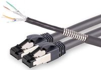1aTTack.de 1 x 20m Cat6a netwerkkabel FLEX ARMOR met roestvrijstalen pantser, extreem robuust en flexibel, bestand tegen pletten, geschikt voor cameratechnologie, lichttechnologie, podiumtechnologie, enz. Grijs
