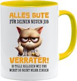 Mok collega, grappige mokken, afscheidscadeau voor collega's, afscheidscadeau voor collega's, afscheidscadeau voor collega's (geel)