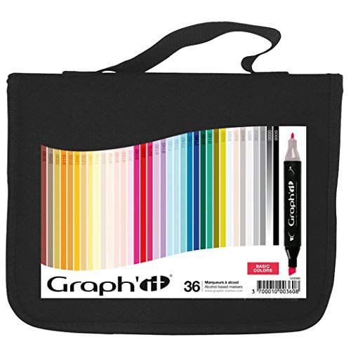 Graph'it Grafiek Alcohol Gebaseerd Double Tip Basic Kleuren - Pack van 36