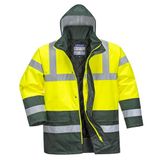 Portwest S466 Hi-Vis Contrast Werkjas Parka Unisex Geel/Groen XXL
