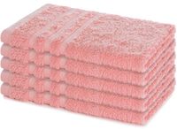 Lavea® Set van 5 Handdoeken 30×50 cm – 100% Katoen – Zacht & Absorberend – Gastendoekje – Voor Badkamer, Hotel & Spa - Premium Absorptie & Duurzaam – Pastelroze