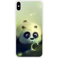 Panda Bedrukt siliconen hoesje compatibel met iPhone XS Max Panda Bubble