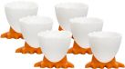 Cook Concept Porte-oeuf - 6x - pattes de poulet - blanc/orange - Pâques - accessoires de table de Pâques
