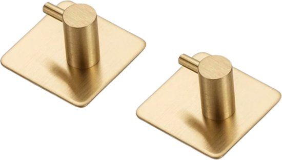 EAVY Zelfklevende Handdoekhaakjes Goud - Set van 2
