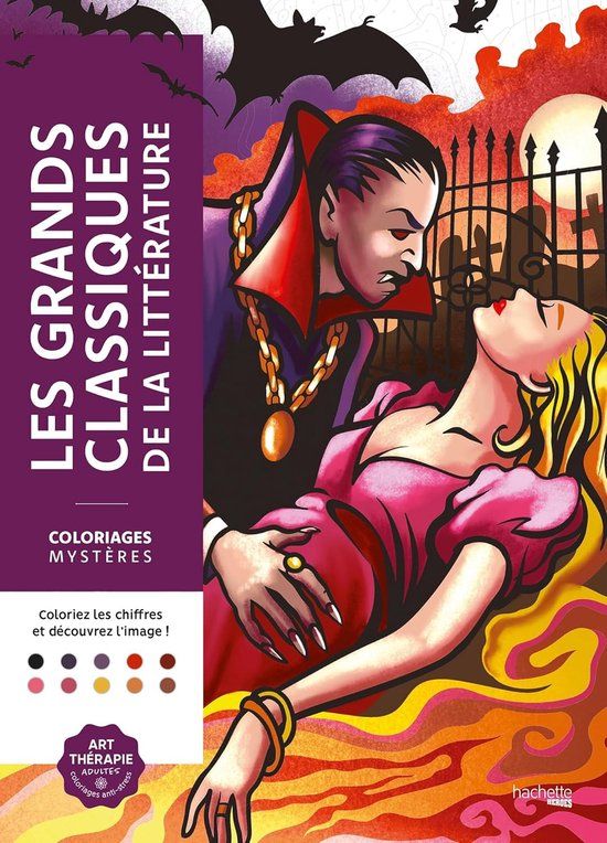 Coloriages Hachette Coloriages Mystères Les Grands Classiques De La Littérature - Kleuren op nummer kleurboek voor volwassenen