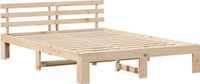 vidaXL Bedframe met hoofdeinde Naturel 140 x 200 cm Massief grenenhout