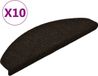 vidaXL Trapmatten zelfklevend 10 st 65x21x4 cm donkerbruin halfrond groot