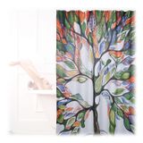 Relaxdays Douchegordijn Noom - 200x180cm - Badkamer Gordijn - Anti-schimmel - Wit/Groen/Rood