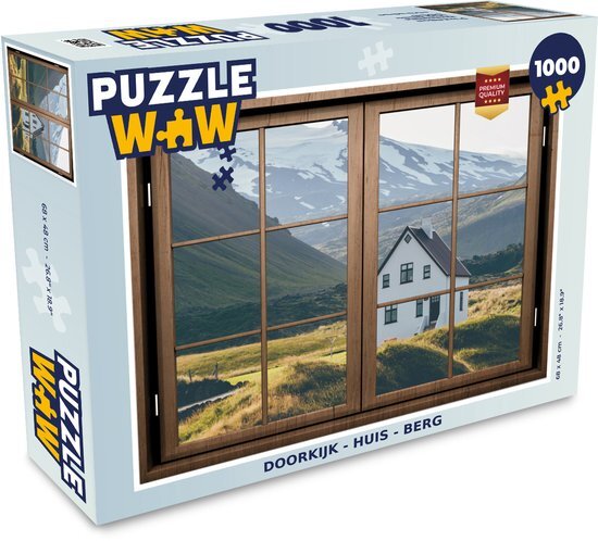 MuchoWow Puzzel Doorkijk - Huis - Berg - Legpuzzel - Puzzel 1000 stukjes volwassenen