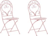 Beliani ALBINIA - Set of 2 Metal Bistro Chairs - Pink