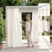 ROOM99 Garden Line Outdoorgordijn met plooiband, 155 x 270 cm (b x h), weerbestendig, waterdicht, inkijkbescherming, zonwering, winddicht, ecru