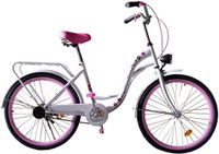 Viking Choice Meisjesfiets 24 inch Wit/Zwart Stadsfiets Staal 1 Versnelling