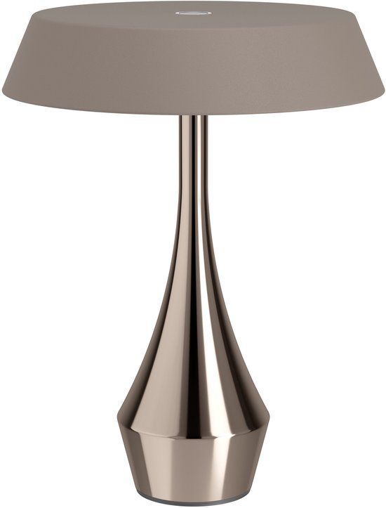 EGLO Turcio Tafellamp - Oplaadbaar - 20 cm - Donker Brons - Instelbaar wit licht