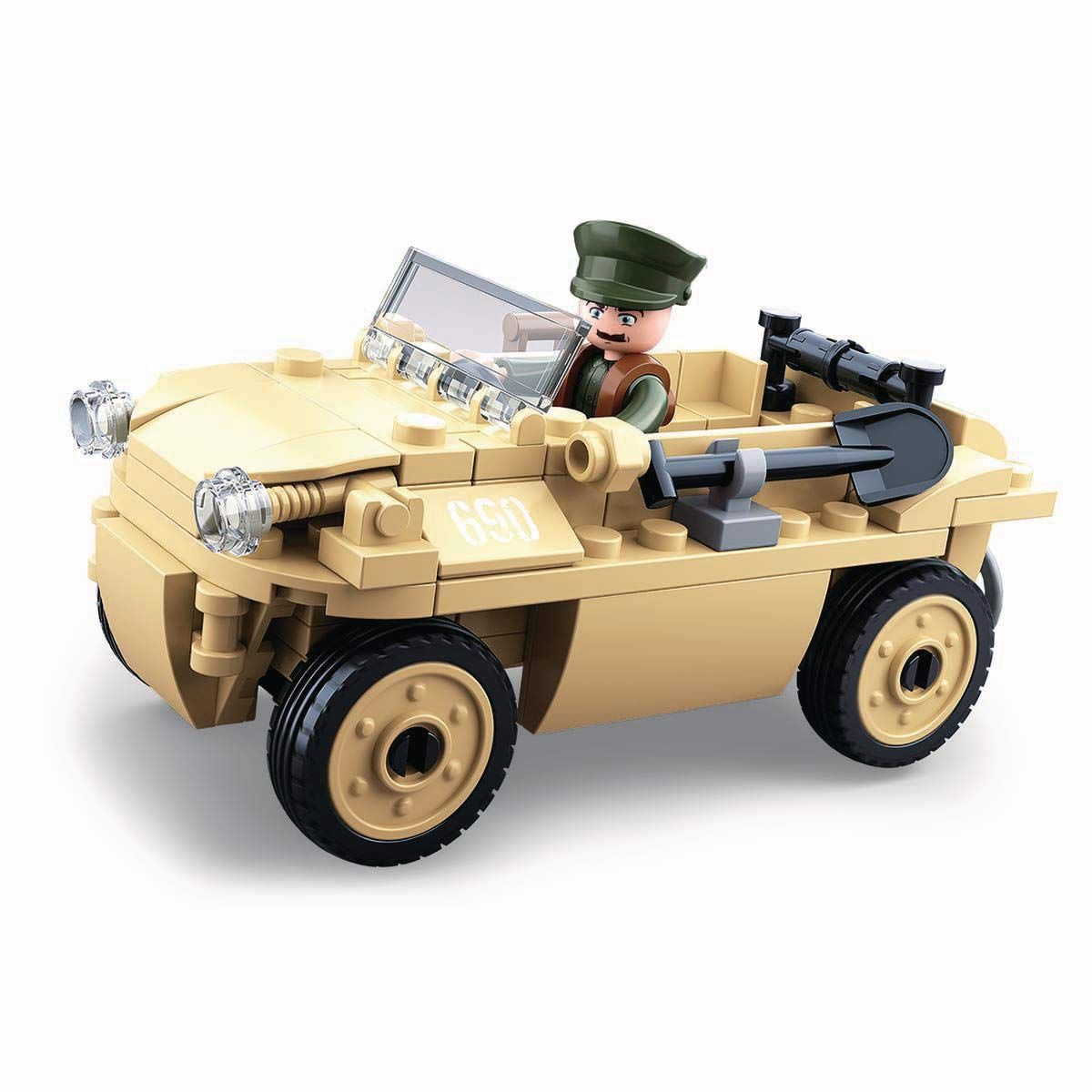 Sluban M38-B0690 Building Blocks Wwii Serie Vw 82 German Amphibious Car