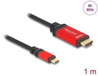 Delock USB Type-C™ to HDMI Cable (DP Alt Mode) 8K 60 Hz with HDR function 1 m red