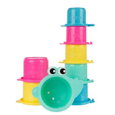 Playgro Stapelbeker krokodil - pastel