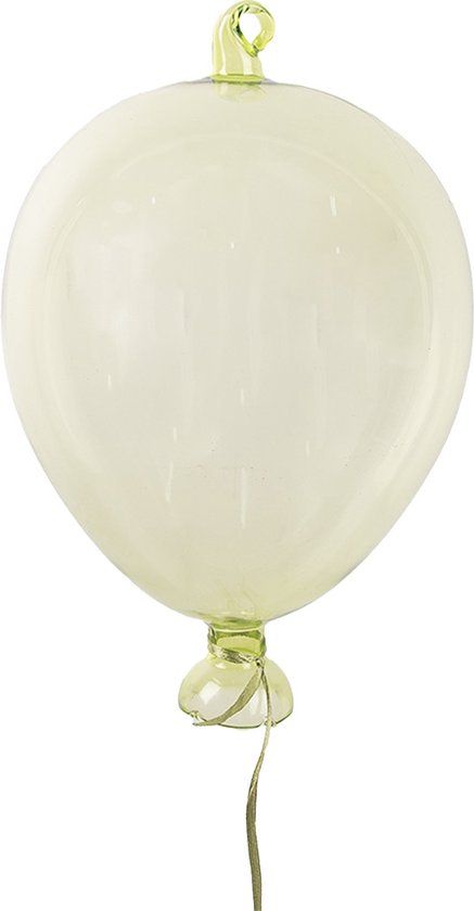 Clayre & Eef Decoratie Hanger Ballon Ø 7x14 cm Groen Glas