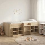 vidaXL Loft Bed Frame met Kast 3 st Sonoma Eiken Bewerkt hout