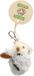 Nature Planet Pluche uil sleutelhanger knuffel 6 cm - Wit