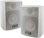Dynavox AS-301 Satellietluidsprekers, paar, voor thuisbioscoop of kantoor, compacte surround-box, wandmontage, zilver