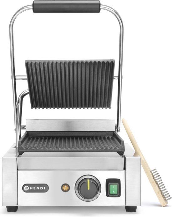 Hendi Contactgrill - RVS - 1800W - 220x230mm - 2 platen