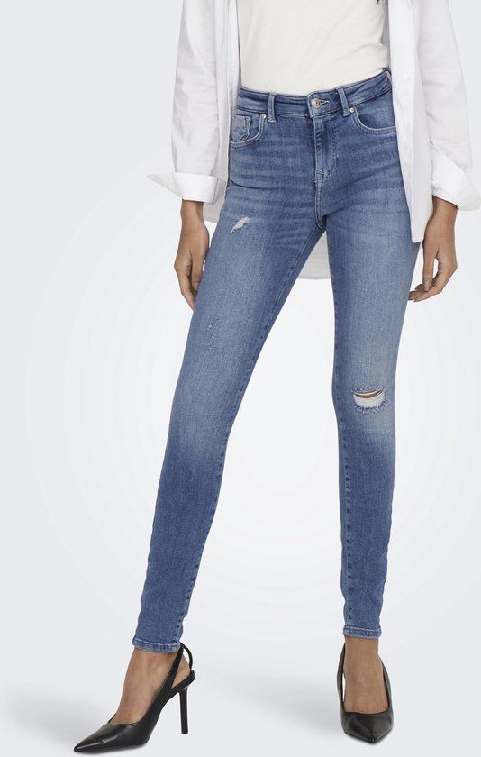 ONLY ONLPOWER REA264 Skinny Jeans - Medium Blue Denim - Women's M X L34