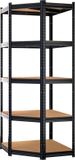 Monzana Stellingkast - Schroefloos 5 Schappen MDF 180x70x40cm - Zwart