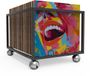 Azomor® Mobiele vinylopslag met stevige metalen structuur voor 100 platen
