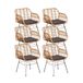 BUITEN living Lola Lola dining tuinstoel set van 6 | wicker + staal | Bamboo antraciet
