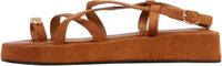 Super Mode He Valentine Joalice Plateau Sandalen Vrouwen Mocha Synthetisch Gesp Vlakke zool 39