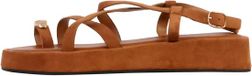 Super Mode He Valentine Joalice Plateau Sandalen Vrouwen Mocha Synthetisch Gesp Vlakke zool 39
