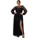 Goddiva Robe moulante manches longues femme Maxi
