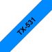 Brother TX-531 labelprinter-tape Zwart op blauw 12mm x 15.4m