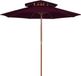 Maison Exclusive Parasol à double toit et mât en bois, bordeaux, 270 cm