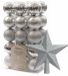 Kaemingk B.V. Boules de Noël - 30x pièces - incl. étoile pic - argent - plastique