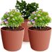 Prosperplast Plantenpot/bloempot Buckingham - 3x - buiten/binnen - steenrood - D14 x H13 cm