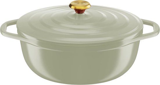 Tefal Gietijzeren stoofpan ovaal 30cm Lichtgroen