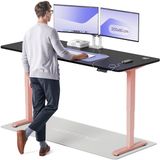 Desktronic HomePro Zit-sta Bureau Elektrisch In Hoogte Verstelbaar, 200x80 cm Roze/Zwart, Stille Dubbele Motor, Hoogte 62-126cm