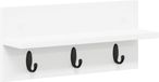 vidaXL Wandkapstok Wit Hout 40 x 10,5 x 18 cm