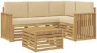 vidaXL Buiten bankenset 5 st Wit en Beige Polyester