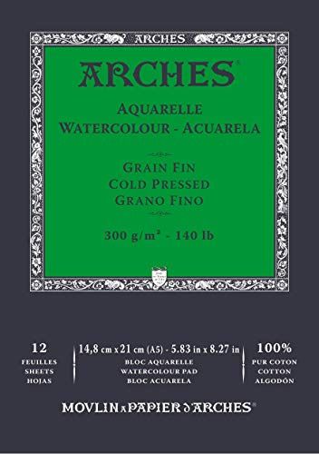 ARCHES ARCHES Block Enc 14,8 x 21 12H aquarel 100% fijn 300 g wit