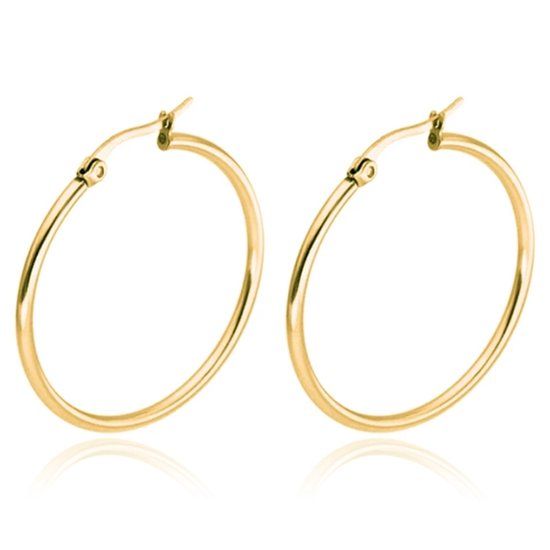 Cilla Jewels Hoop oorringen Dames Edelstaal Goudkleurig-40mm