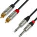 Adam Hall K4TPC0150 audio kabel 1,5 m 2 x RCA 2 x 6.35mm Zwart