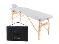 QUIRUMED Inklapbare Houten Massagetafel Easy, Wit, 186 x 66 cm