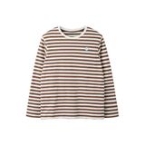 NAME IT KIDS gestreepte longsleeve - bruin/wit