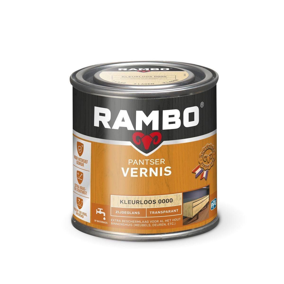 Rambo Pantser Vernis Transparant Zg Kleurloos 0000 - 0,25 Ltr